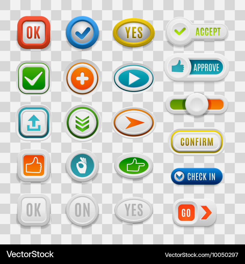 Web buttons set Vector Image