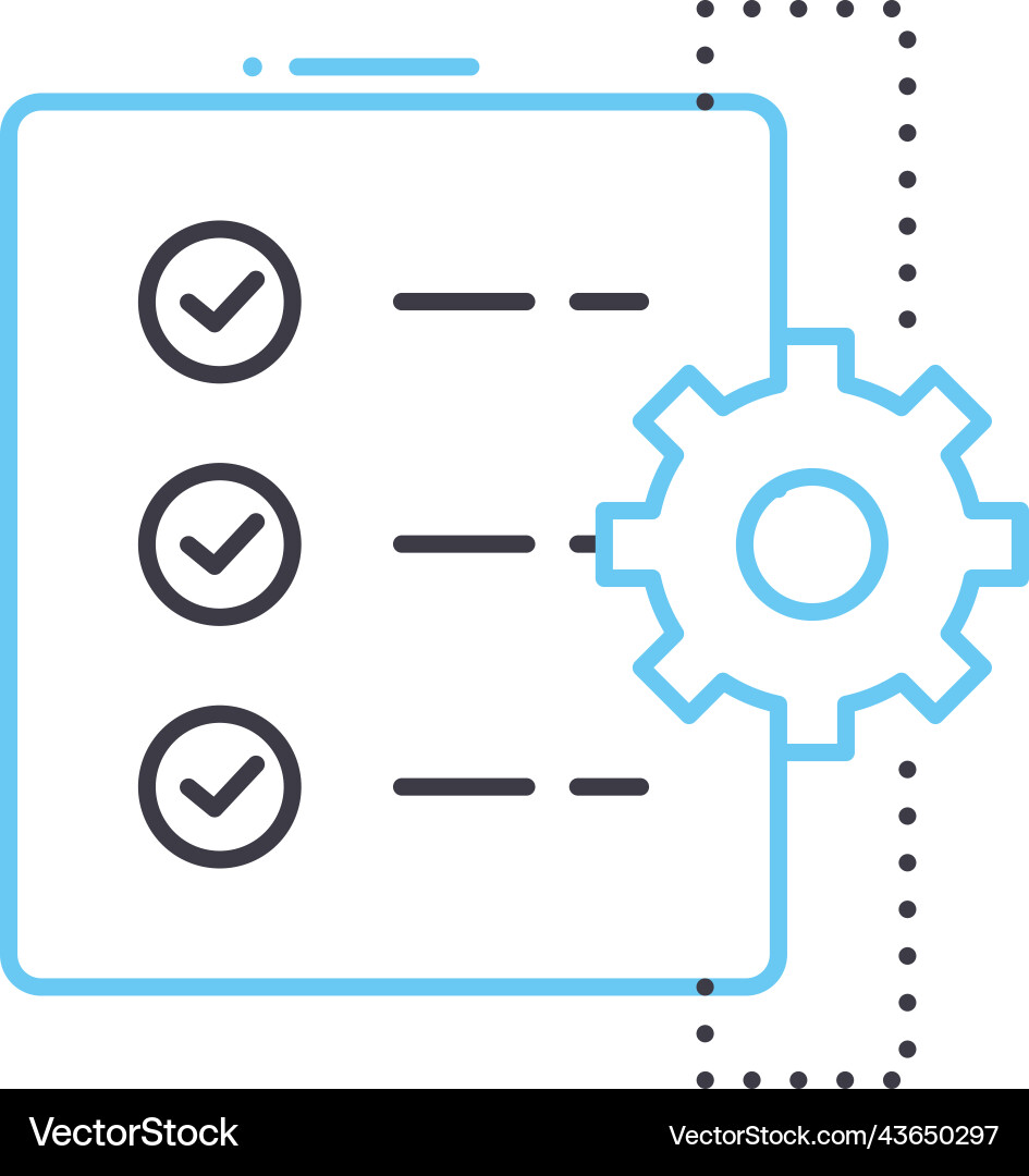Workflow Line Icon - Process Symbol vector image