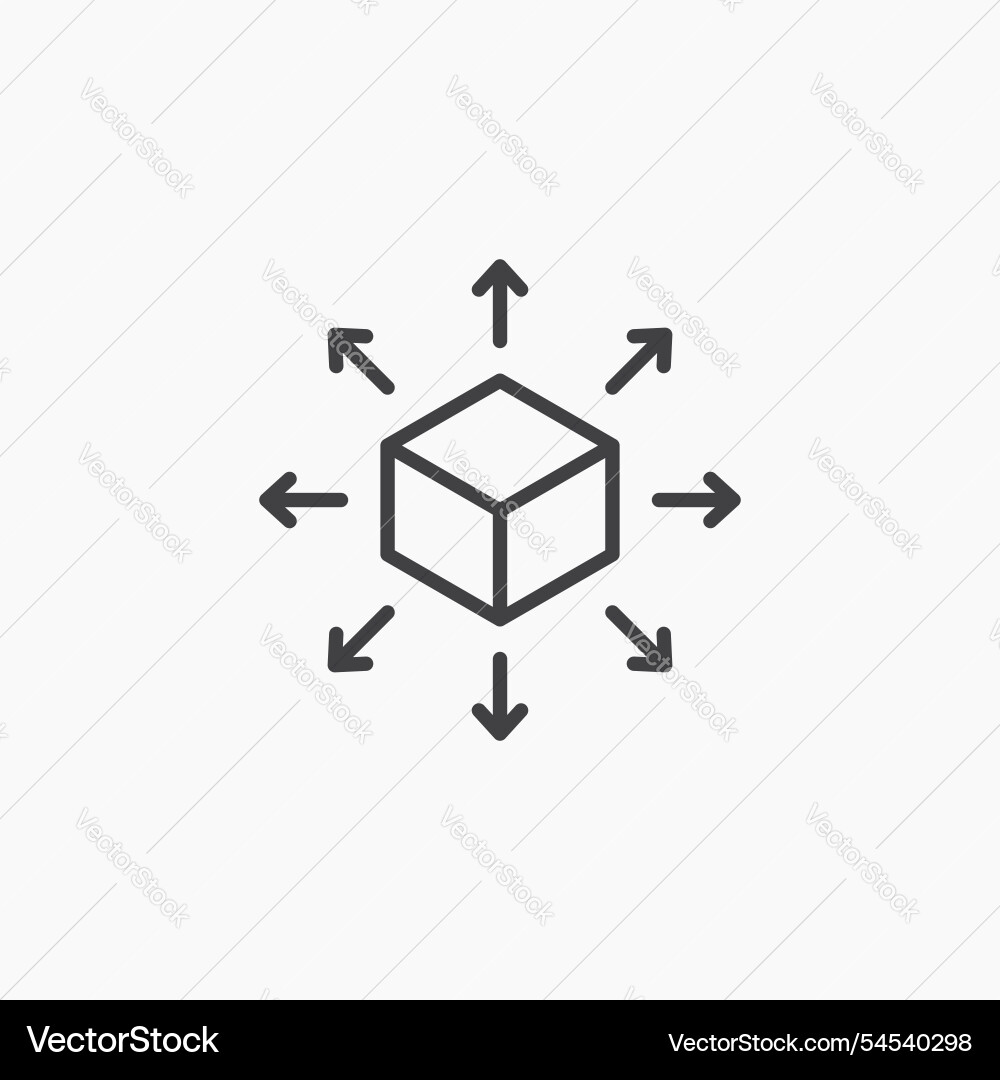 3D Modeling Icon - Cube vector image