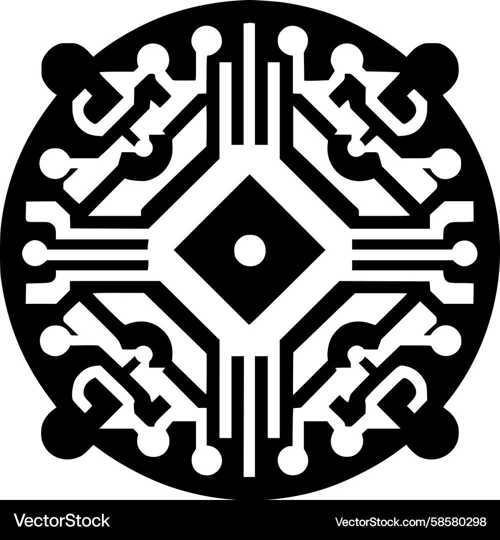 Abstract Circuit Pattern Vector Image