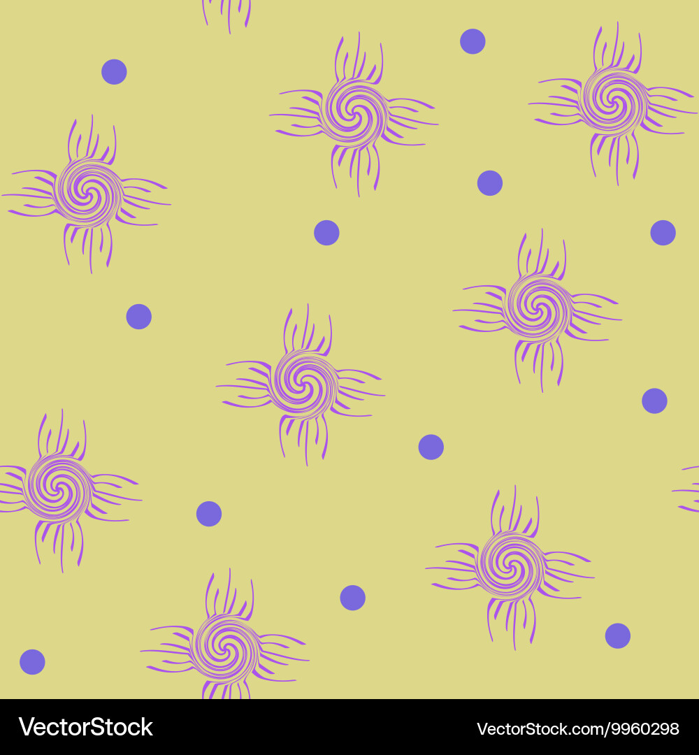 Circle and spiral abstract seamless pattern vector image