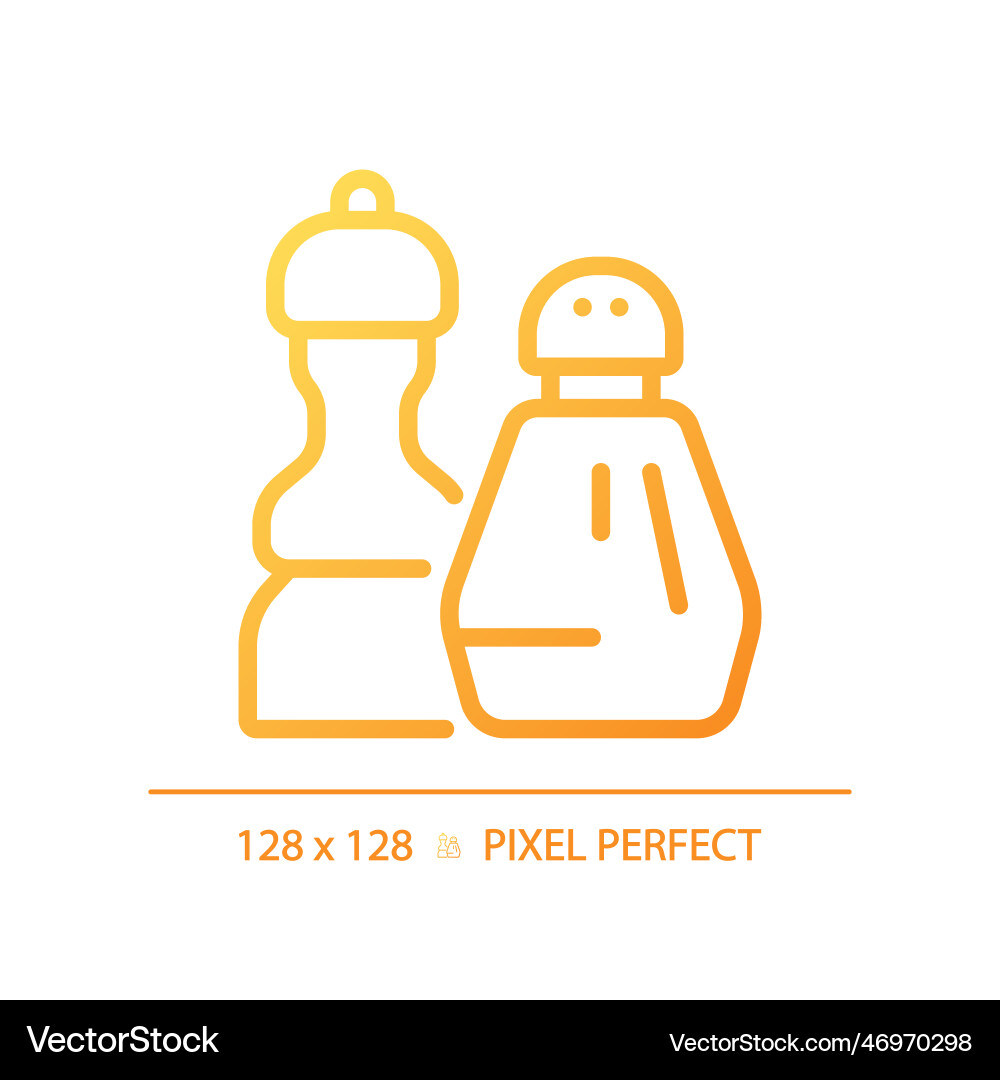 Condiments pixel perfect gradient linear icon Condiments pixel perfect gradient linear icon vector image
