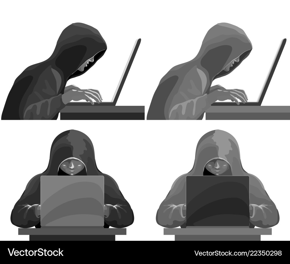 Cyberattack Hacker Data Theft Vector Image