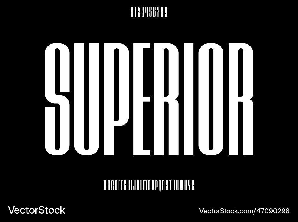 Decorative condensed display font Vector Image