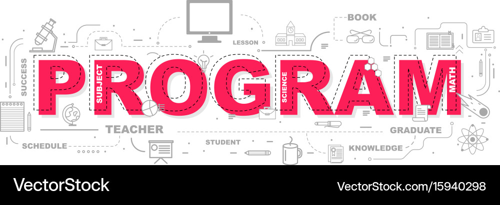 Design concept of word program website banner vector image