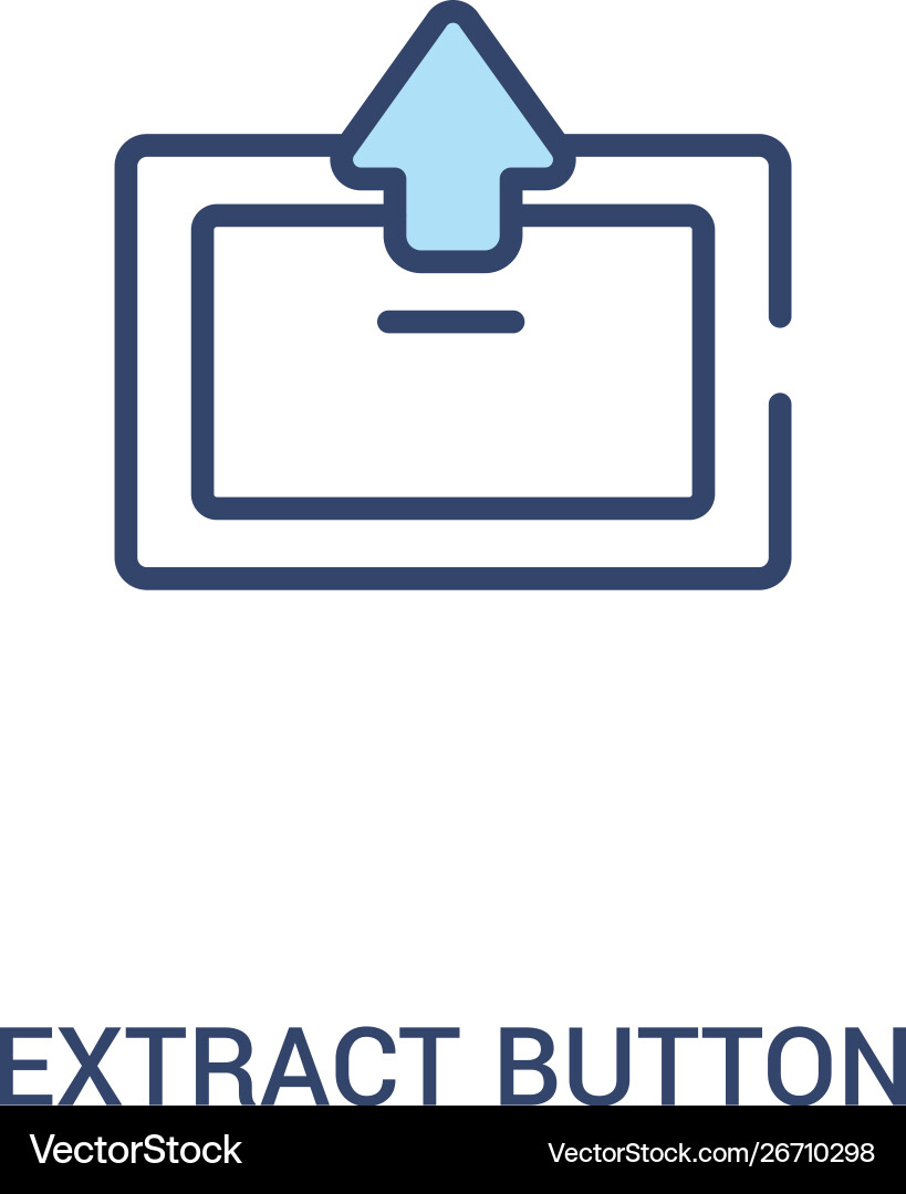 Extract button concept 2 colored icon simple line Extract button concept 2 colored icon simple line vector image