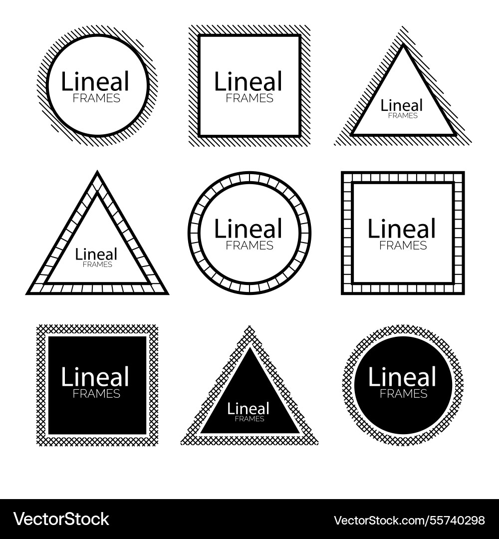 Frame collection with lineal style Vector Image