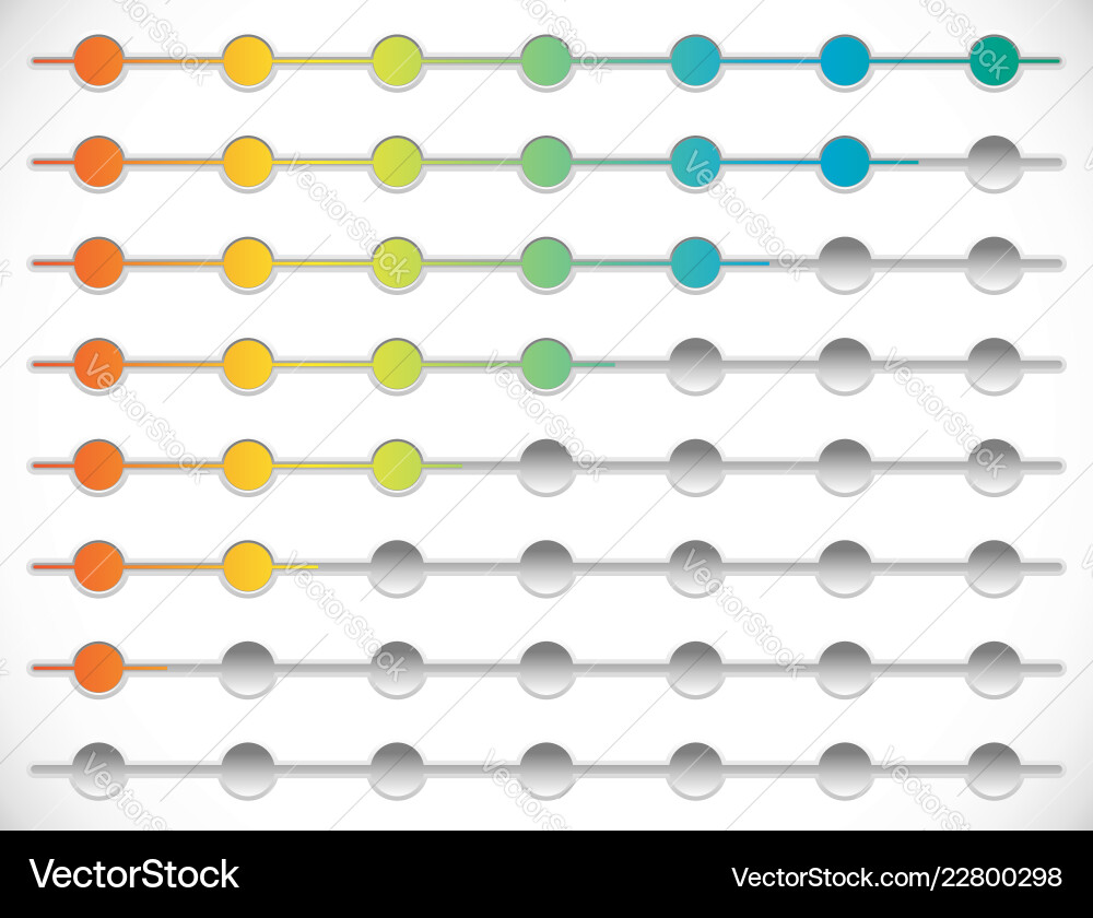 Horizontal progress loading bars steps phases Horizontal progress loading bars steps phases Vector Image