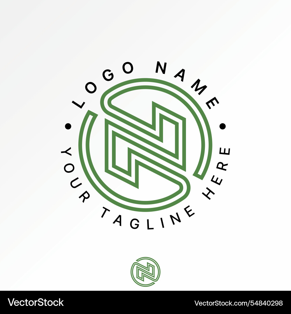 Initial n z two double lines font circle infinity Initial n z two double lines font circle infinity vector image