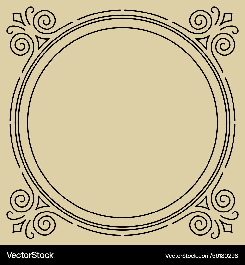 Line curl frame modern decorative linear Line curl frame modern decorative linear vector image