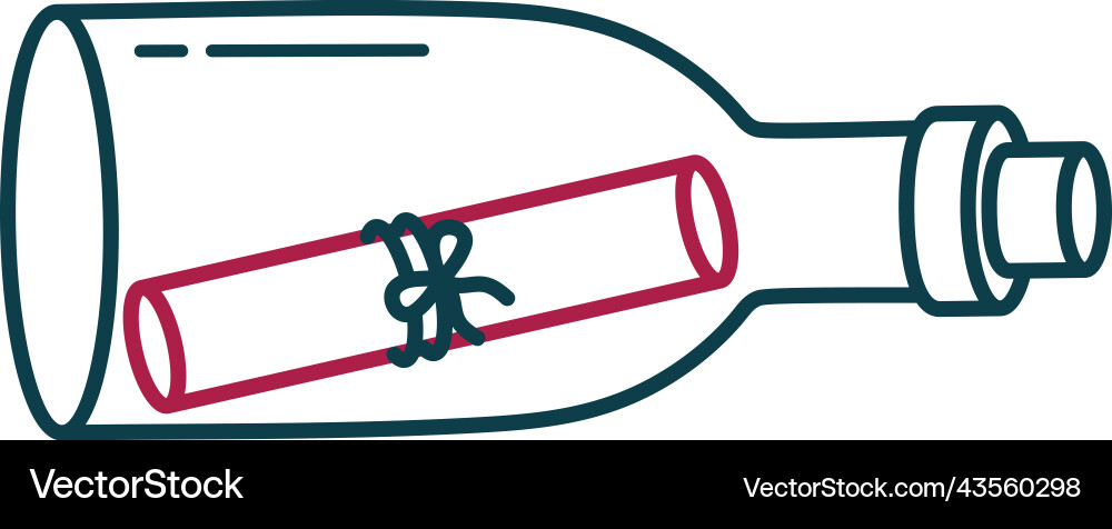Message in a bottle vector image