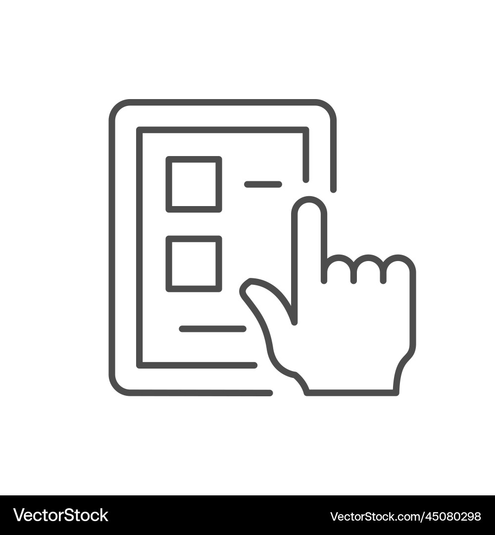 Online voting line outline icon vector image