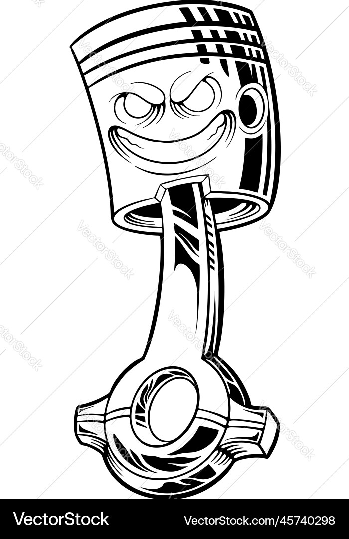 Retro engine racing piston logo silhouette vector image