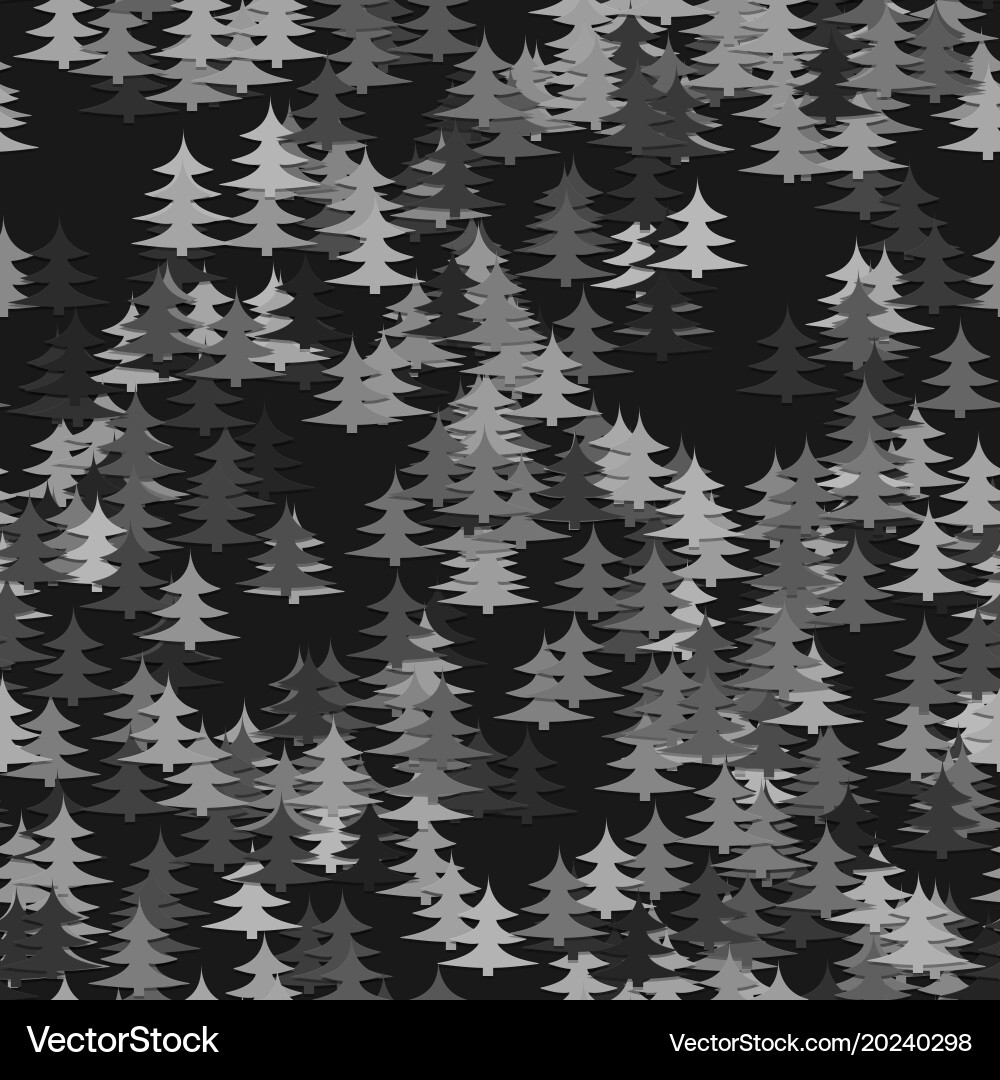 Seamless abstract random pine tree pattern vector image
