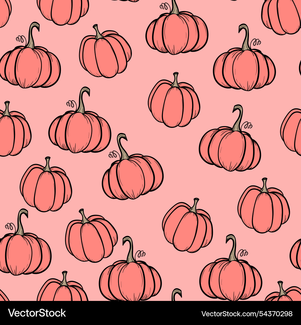 Seamless pattern with pumpkins on color background Seamless pattern with pumpkins on color background Vector Image