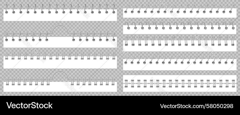 Spiral Binding Elements Collection Vector Image