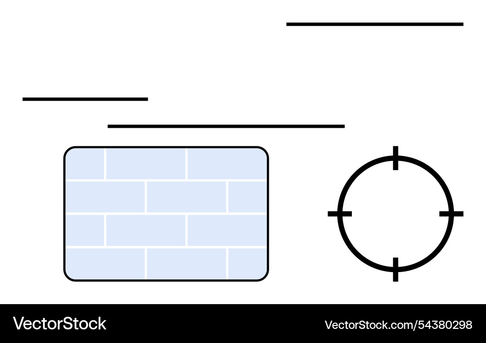 Target and rectangular barrier with bricks Target and rectangular barrier with bricks Vector Image