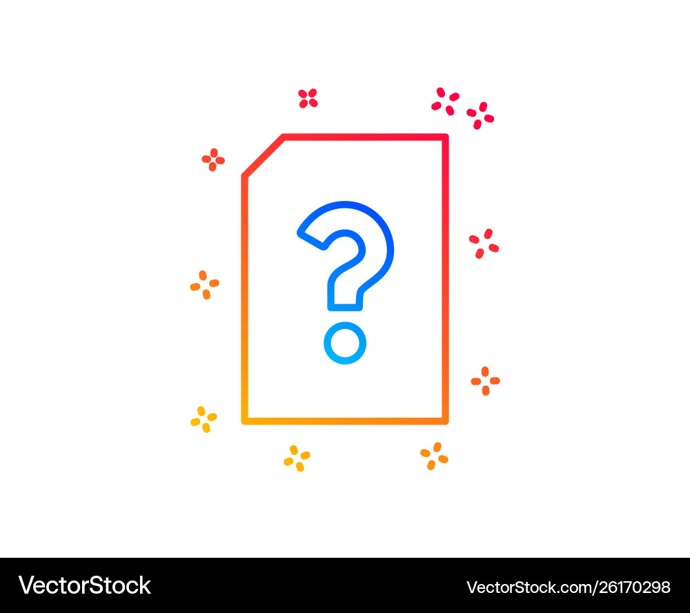 Unknown document line icon file with question vector image
