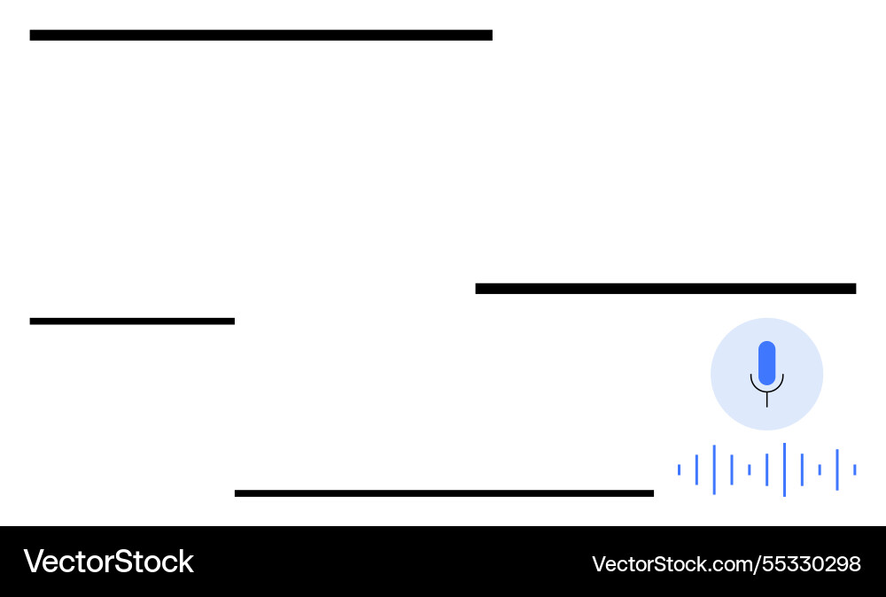 Voice search microphone icon with horizontal lines Voice search microphone icon with horizontal lines vector image