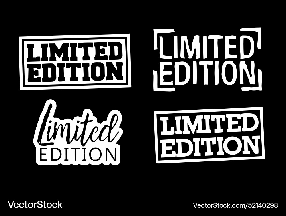 White and black logo that says limited edition Vector Image