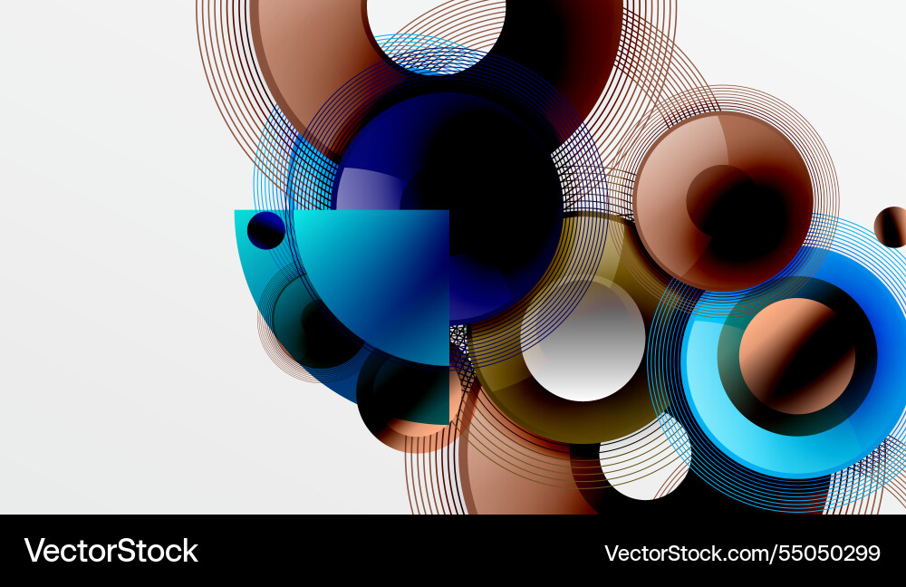 Abstract composition of overlapping circles Vector Image
