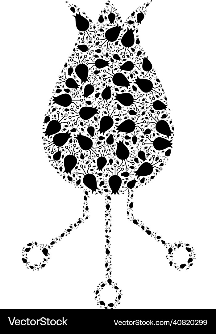 Alien egg circuit recursive icon composition Alien egg circuit recursive icon composition vector image