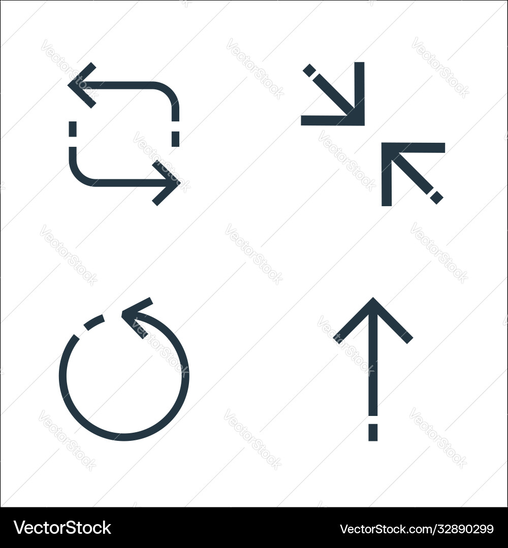 Arrows line icons linear set quality Arrows line icons linear set quality vector image