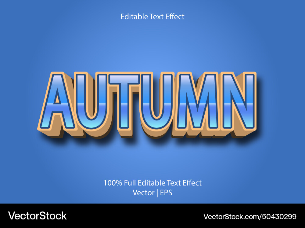 Autumn editable text effect 3 dimension emboss Autumn editable text effect 3 dimension emboss vector image