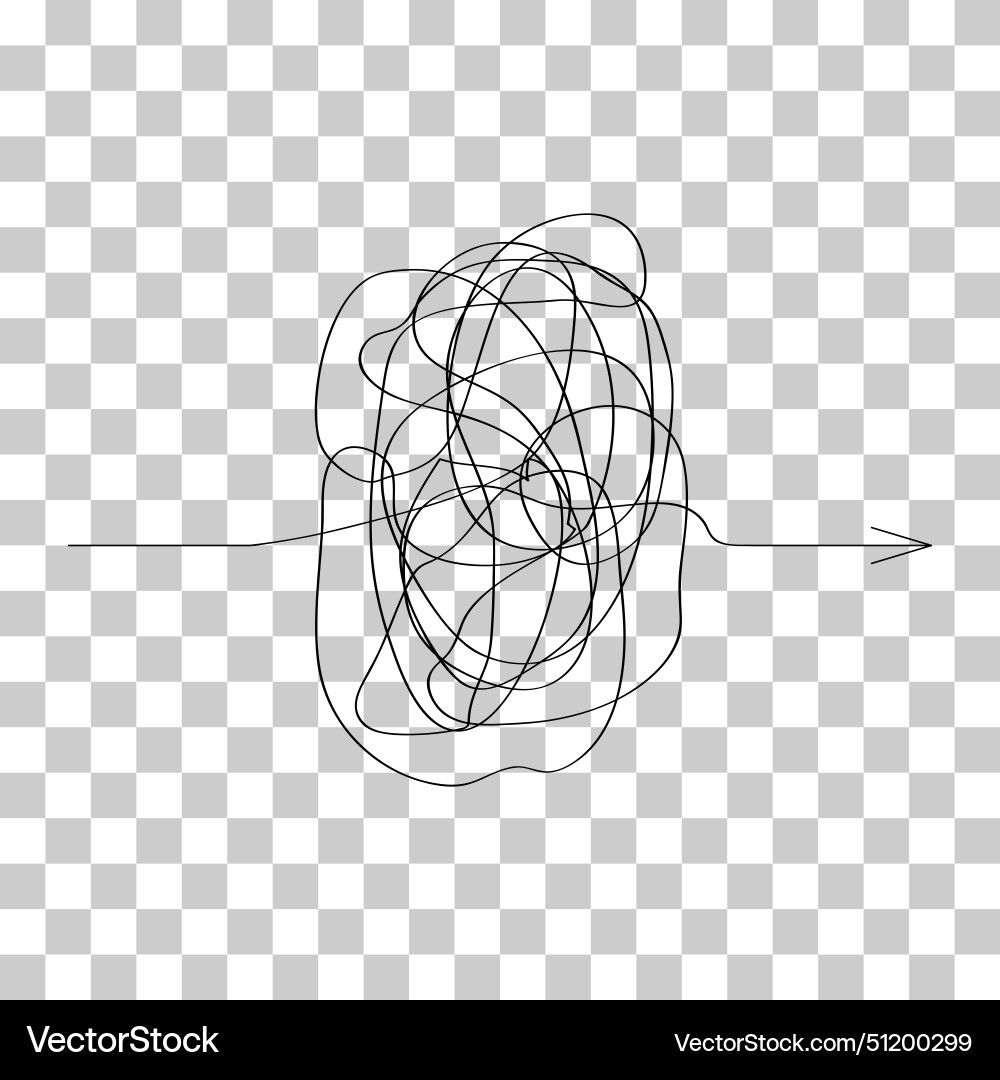 Complicated way with scribbled chaos line doodle Complicated way with scribbled chaos line doodle vector image