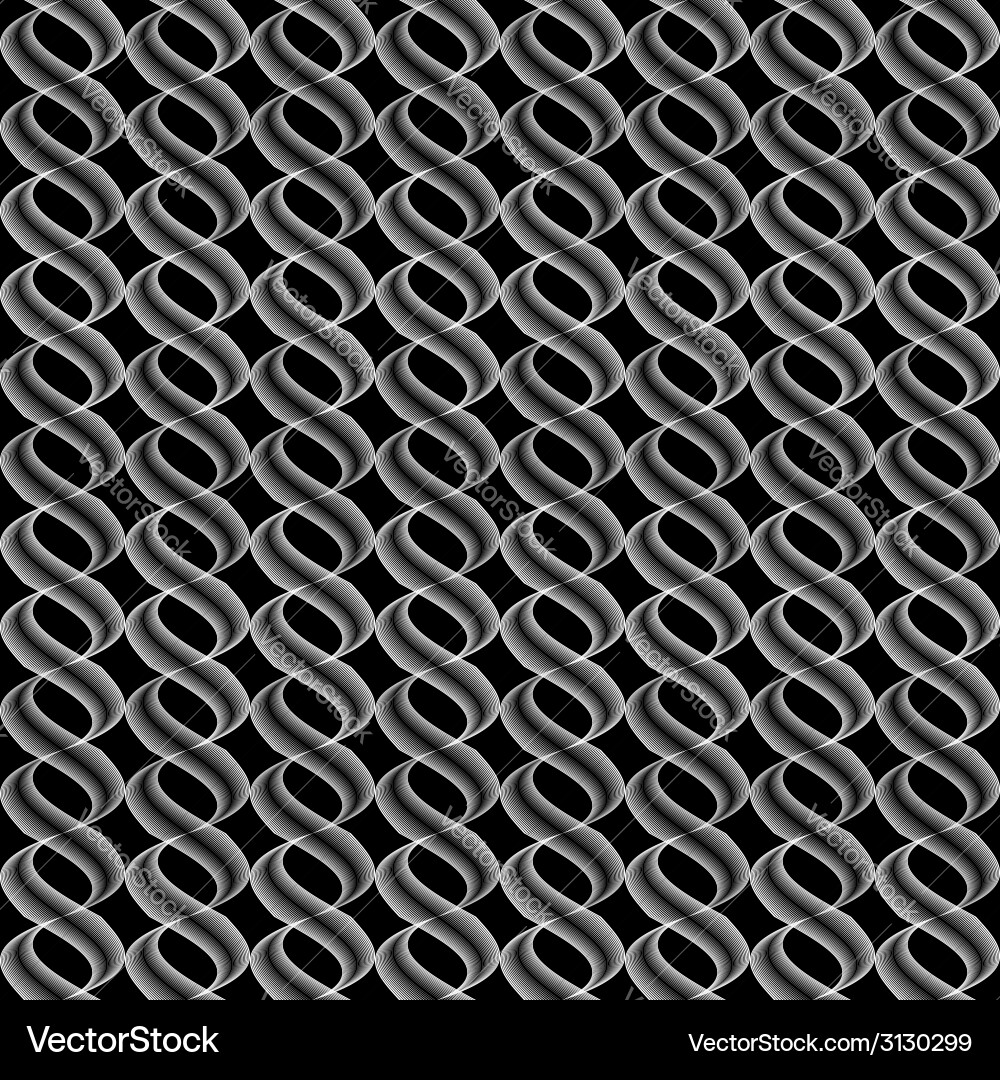 Design seamless monochrome twisted wave pattern vector image