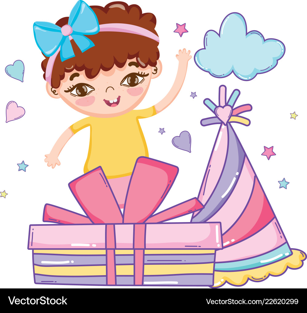 Geburtstag Mädchen Cartoons Geburtstag Mädchen Cartoons vektorbild