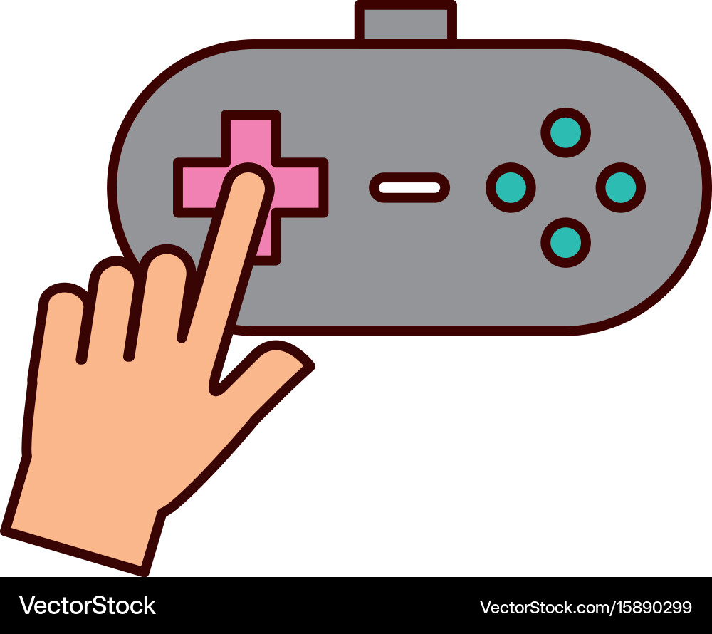 Hands with video game control icon vector image