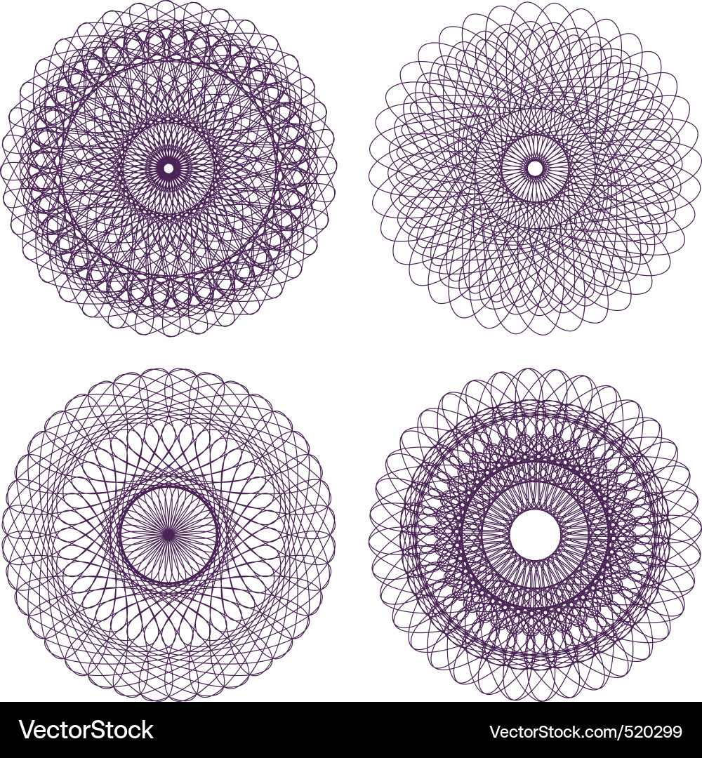 Intricate Rosette Patterns vector image