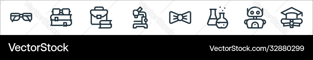 Nerd line icons linear set quality Nerd line icons linear set quality vector image