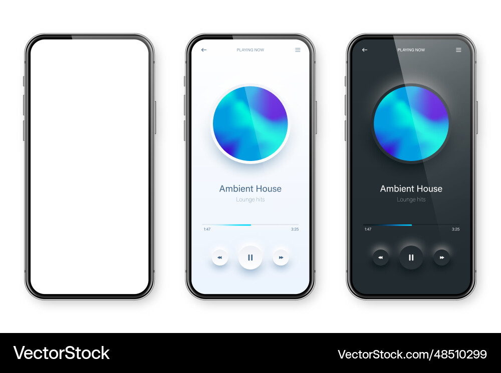 Online audio player user interface smartphone app Vector Image