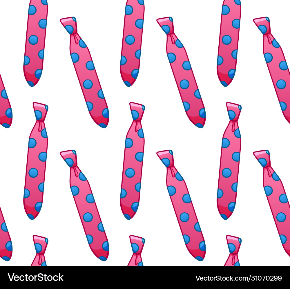 Pink neckties with dots print seamless pattern Pink neckties with dots print seamless pattern vector image