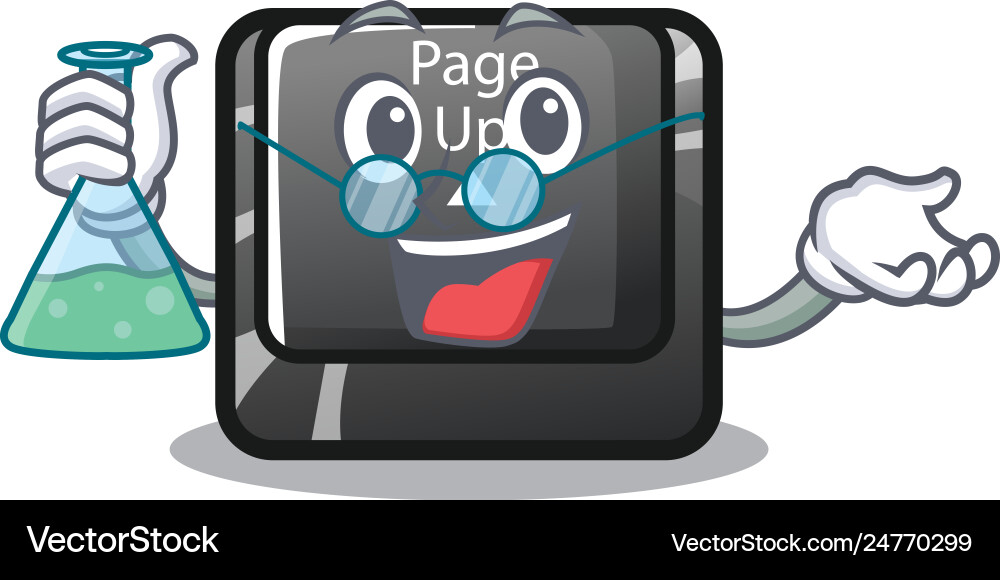 Professor button page up isolated with character vector image