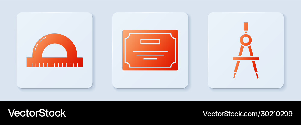 Set certificate template protractor grid Set certificate template protractor grid vector image