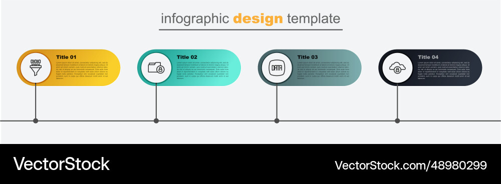 Set line cloud computing lock data analysis Set line cloud computing lock data analysis vector image