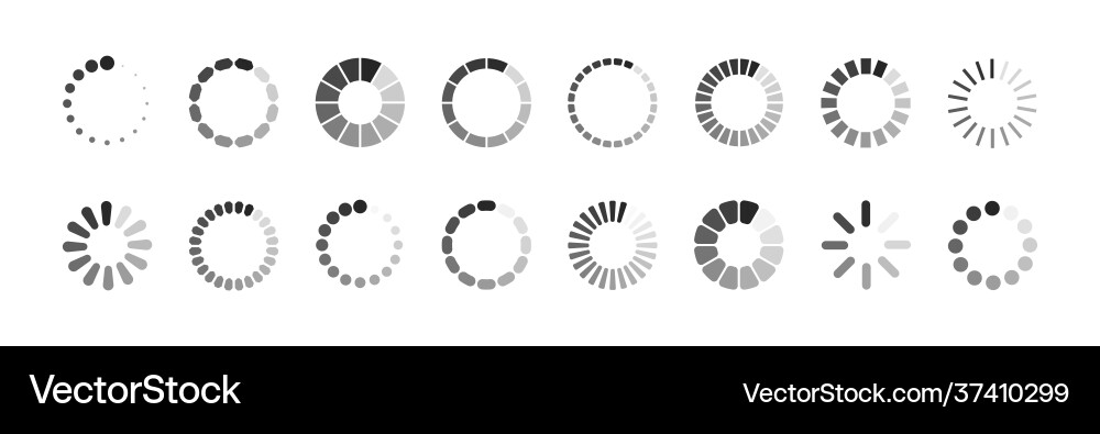 Set round loading icons Set round loading icons vector image