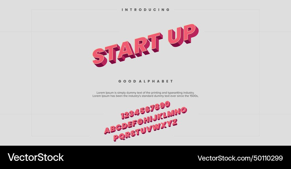 Start up futuristic minimalist display font Start up futuristic minimalist display font vector image