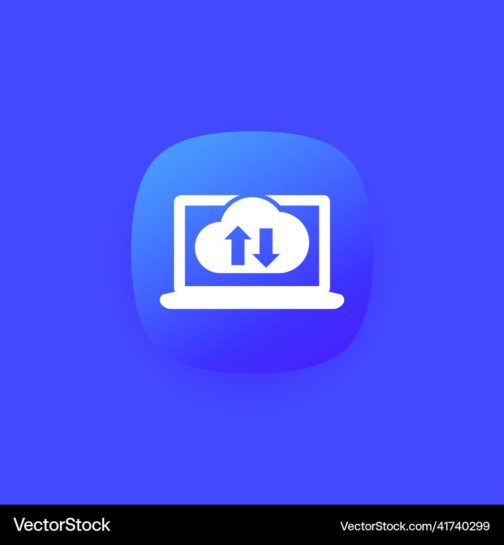 Sync with cloud synchronization icon for apps Vector Image