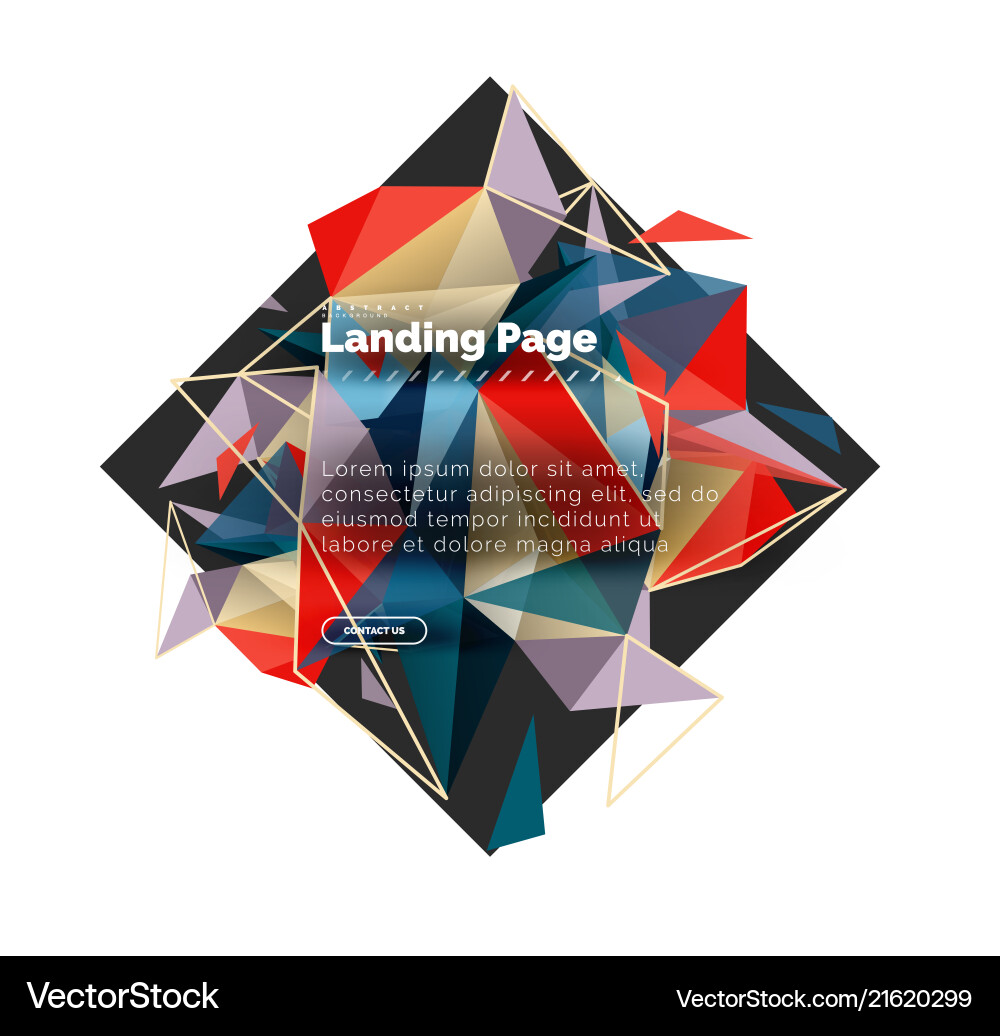 Triangular design abstract background landing vector image