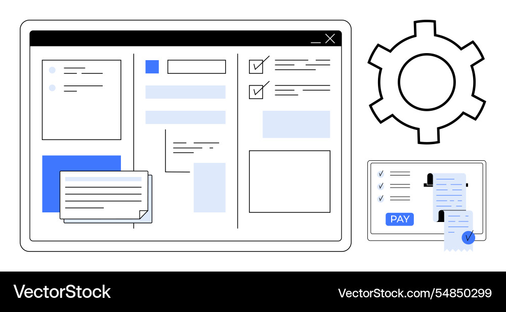 User interface design with task management User interface design with task management vector image
