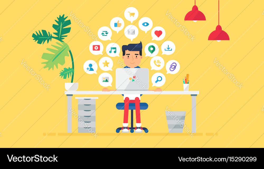 Web virtual socail networks vector image