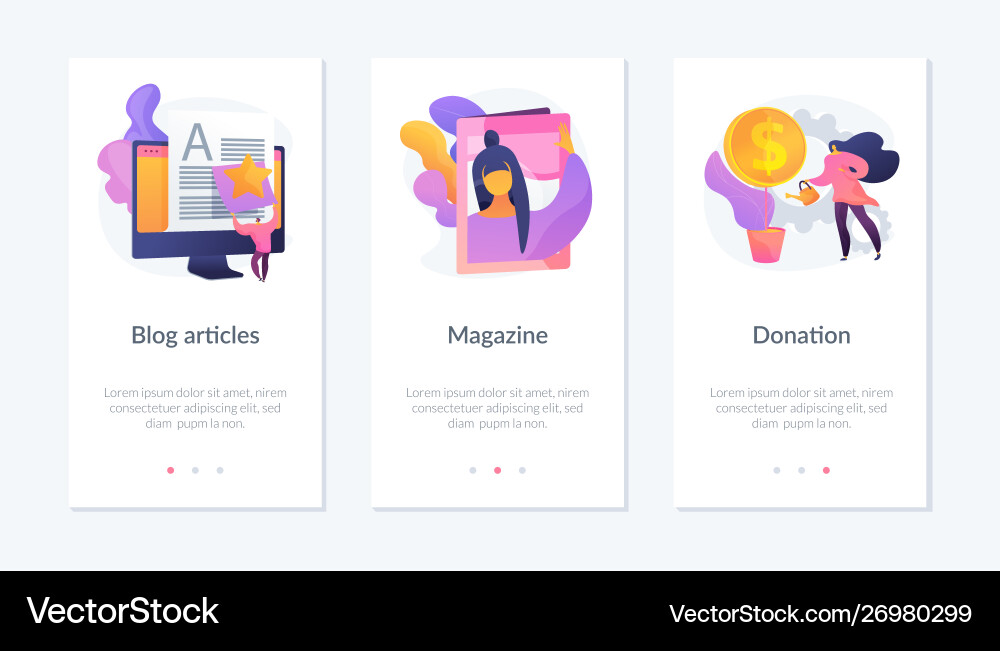 Website media elements webpage template Vector Image