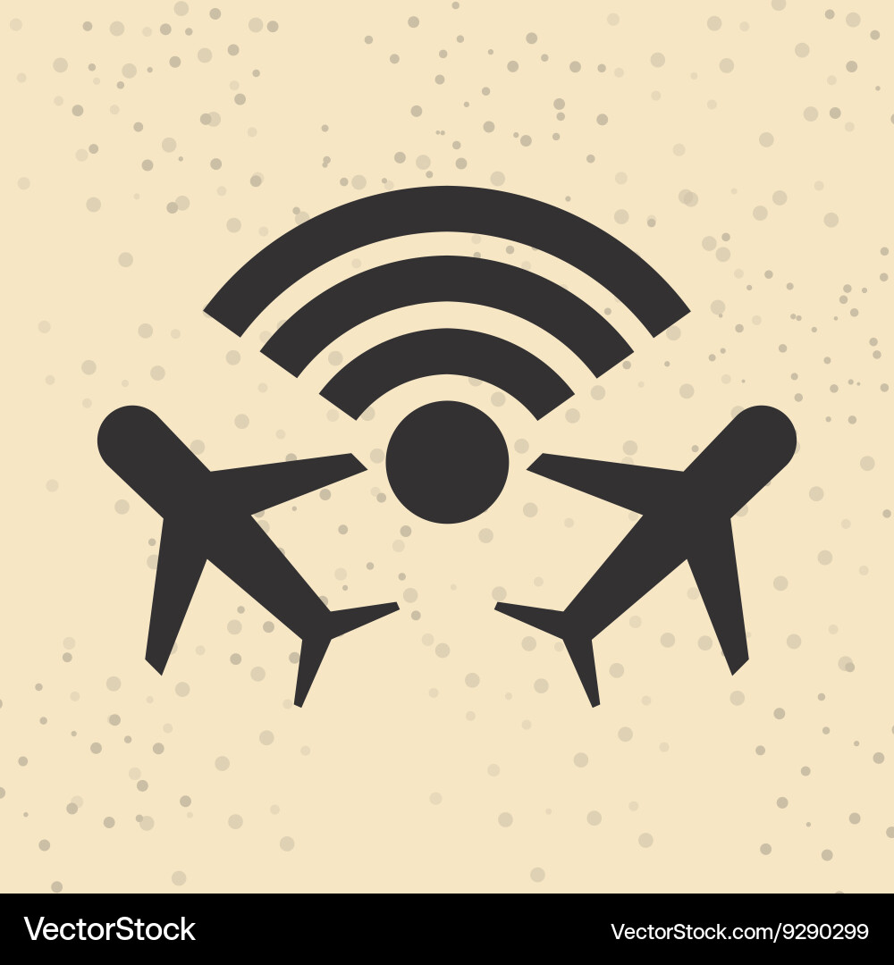 Wifi signal in flight design Vector Image