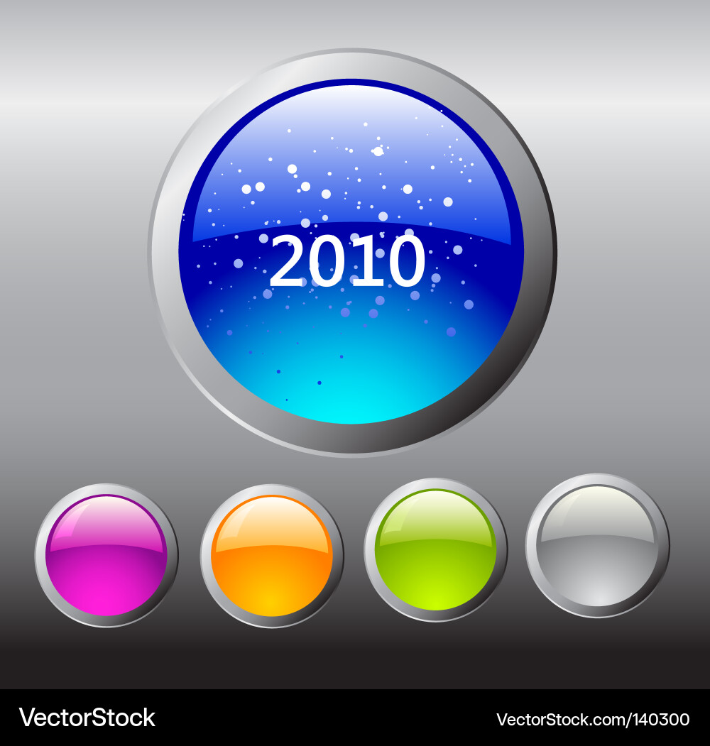 2010 buttons Vector Image