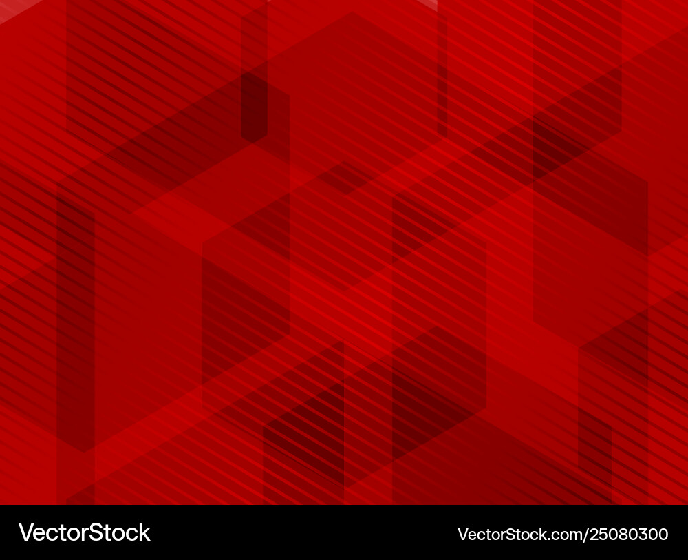 Abstract geometric hexagons overlapping red Abstract geometric hexagons overlapping red vector image