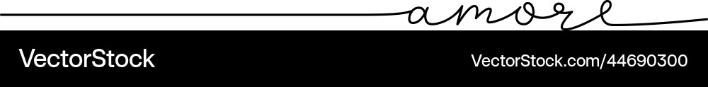 Amore word - continuous one line vector image